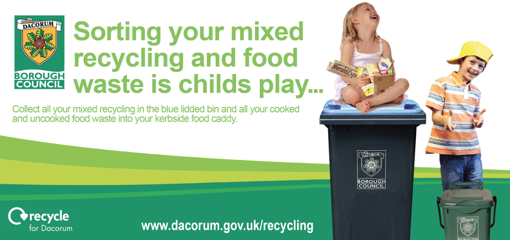 New Dacorum recycling initiative Poster designed by Big Stick in Tring